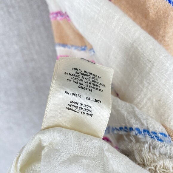 Holding Horses Anthropologie Dress Mini V-Neck Fringe‎ Boho Stripe Shift - Picture 10 of 13